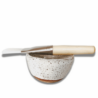 Handmade Ceramic Mask Bowl + Brush Set
